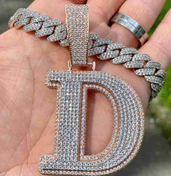 

custom personalized pendant 925 silver diamond vvs baguette moissanite iced out letter pendant fine jewelry necklace