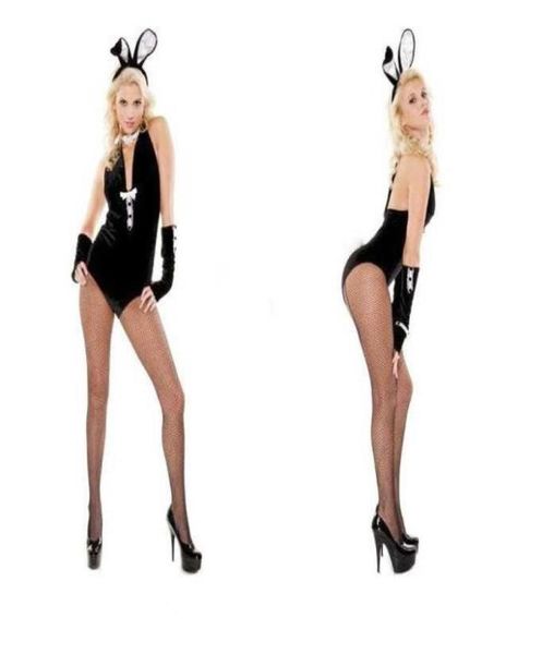 

new lingerie cosplay halloween nightclub dsneck dance costume siamese bunny performance costume siamese rabbit68520062201976, Black