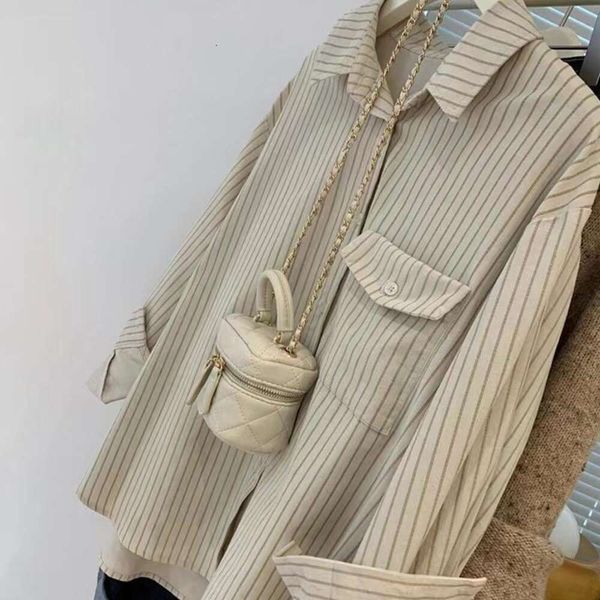 

korean version of shirt hip hop retro striped long sleeved for women in the spring and autumn loose design niche, White