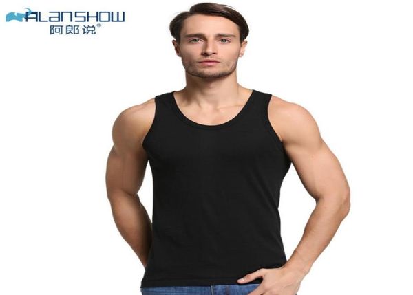 

100 cotton mens undershirt slim fit men underwear clothing bodybuilding undershirts fitness tees lifting vest underwears mx26300133, White;black