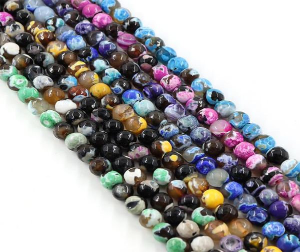 

10mm nature stone loose beads jewelry other faceted green purple blue yellow red fire agate round beaddiy bracelet necklace makin5822879