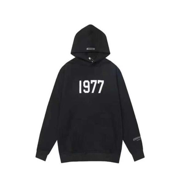 

ess designer classic essentialhoodie letter printed pullover sweatshirt men's and women's essen hoodie solid color long sleeve cou, Black
