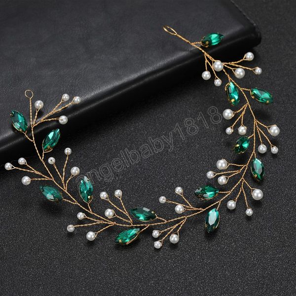 

women's hairband hair vine tiaras glass rhinestones pearl headands princess tiaras hair styling tools wedding bride hair jewelry, Slivery;white