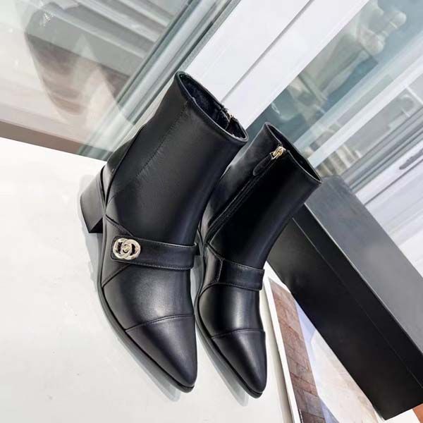 

luxury womens boots brand calf leather autumn and winter chain knight boots platform fashion casual shoes size 35-41 with box, Black