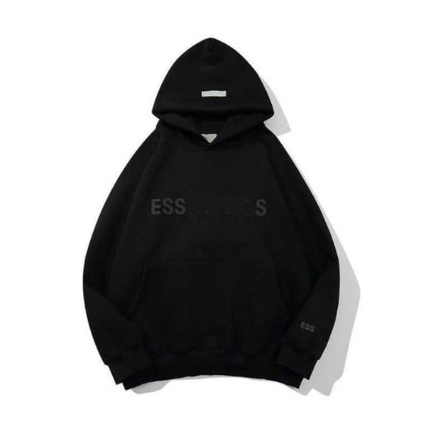 

designer fashion classic essentialhoodie alphabet printing pullover sweatshirts mens and women hoodie pure color long sleeve couples sweatsh, Black