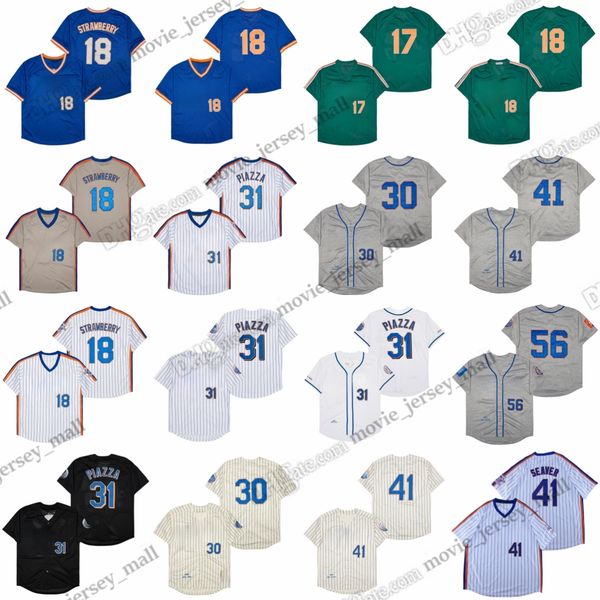 

41tom seaver vintage mitchell and ness baseball jerseys 31 mike piazza darryl strawberry michael conforto noah syndergaard cespedes mcgraw j, Blue;black