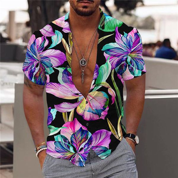 

men s casual shirts shirt hawaiian beach holiday short sleeve tropical 3d print camisa 2023 oversized t coconut tree tee 230814, White;black