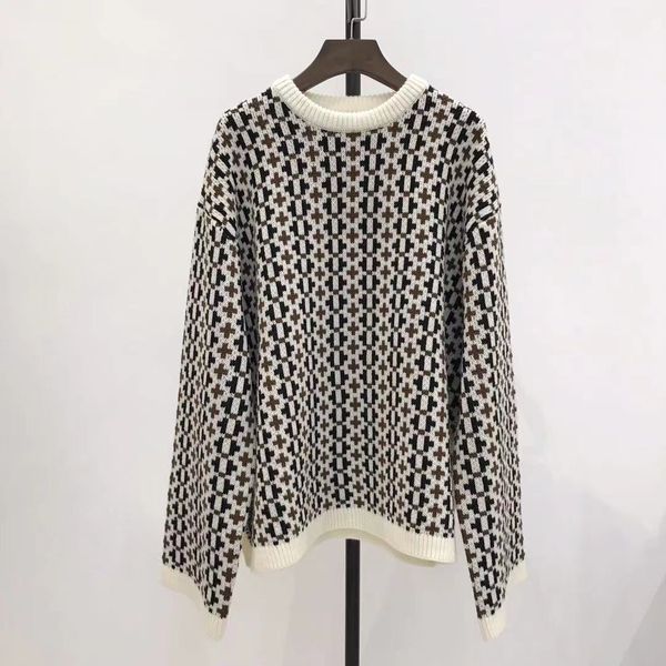 

toteme floral side slit knit contrasting loose sweater for women, Black;brown
