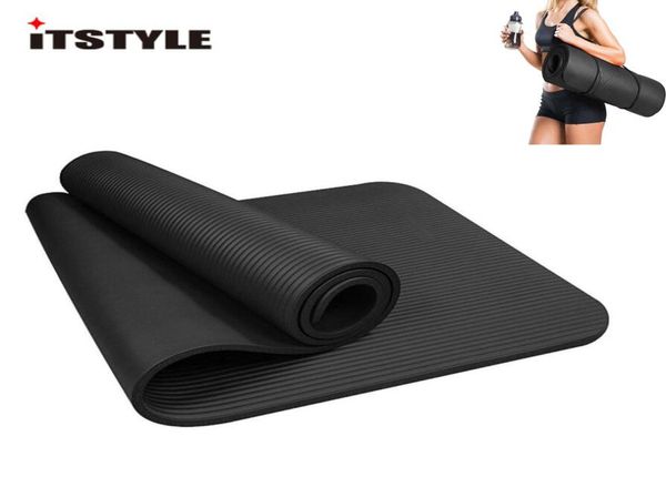 

itstyle 10mm nbr exercise yoga mat extra thick high density fitness with carrying strap for pilates workout6554610