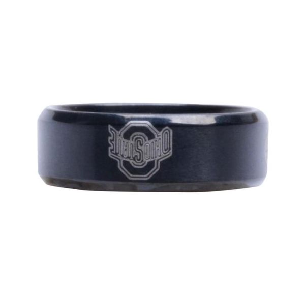 

new arrival black ohio state university sign stainless steel men ring male ring3071474, Golden;silver