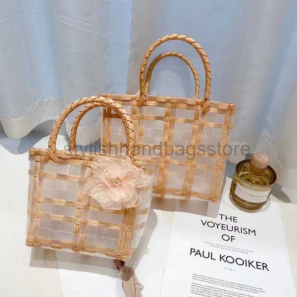 

shoulder bags imitation rattan woven ins transparent jelly bag portable beach bag new plastic woven bag women's portable cabbage basket