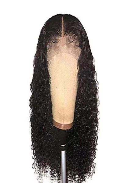 

13x6 deep part 130 density real human hair pre plucked deep curly lace front wig with baby hair bleached knots9588274, Black;brown