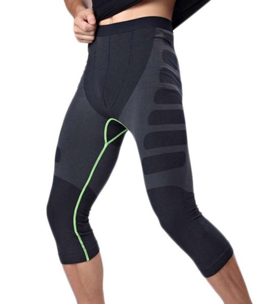 

whole new ma08 men carry buttock thin leggings fast drying slimming compression calflength pants body shaper tights shapewea9426336, Black