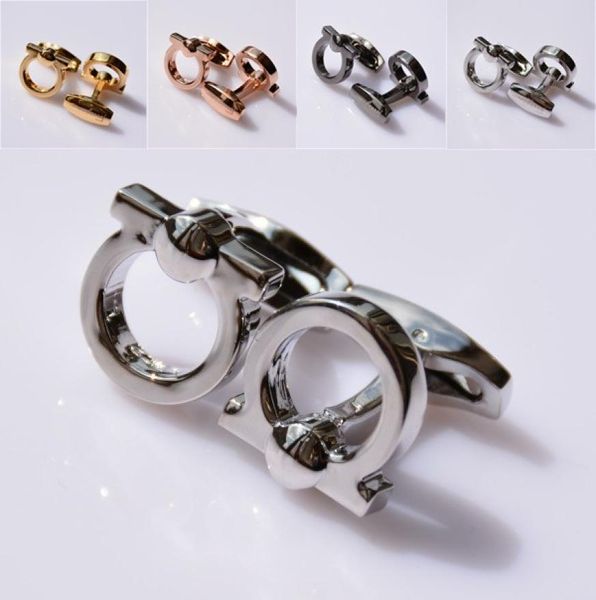 

2019 new arrival 4 colors mens wedding shirt cufflink jewelry fashion copper metal cuff links gift2225647, Silver