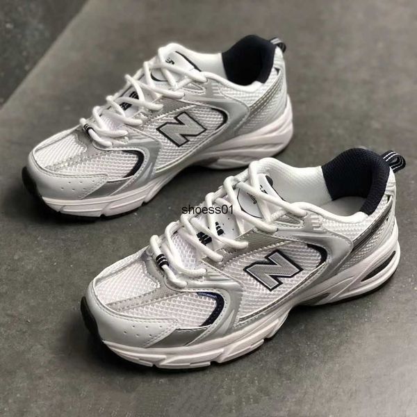 

new pure original n530 silver dad shoes men's and women's elevated casual summer breathable sports shoes mr530sg, Black