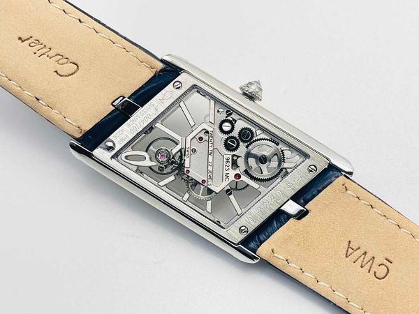 

designer men diamond watch skeleton tank watches high qualtiy l5tc mechanical automatic movemnt uhr montre carter prx luxe with box reloj ho, Slivery;brown