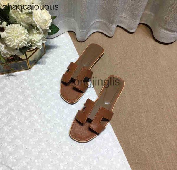 

2023 genuine women sandals slippers bear slipper designer sandal fashion shoes oran leather summer luxury flat slides ladies beacsandal part