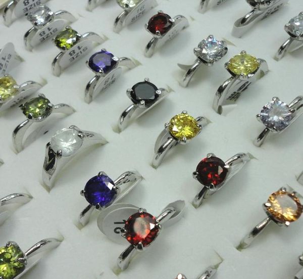 

fashion whole zircon crystal silver plated rings for women jewelry bulk lots lr421 9455430, Golden;silver