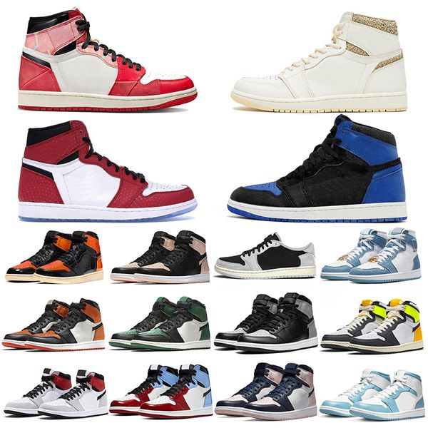 

authentic jumpman 1 basketball shoes 1s spider-verse craft shattered backboard 3.0 pine green 2.0 denim shadow volt gold silver toe bubble g