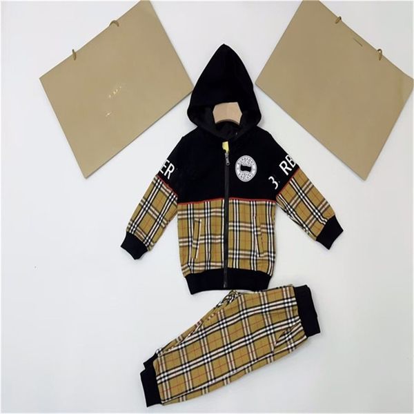 

new style designer winter suit cotton brand letters high-end children's sports suit size 90cm-150cm a10, White