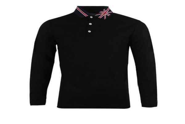 

new british style three buckle shirt creative flag lapel fashion simple business casual longsleeved tshirt6458294, White;black