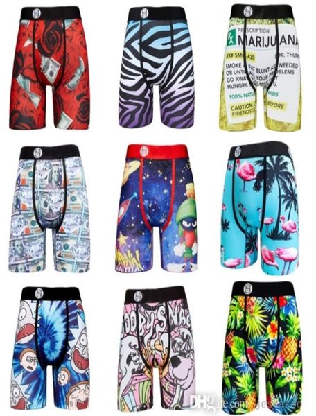 

mens underwear underpants fashion trend pinted quick dry soft boxers breathable shorts short pants with package3102092, White;black
