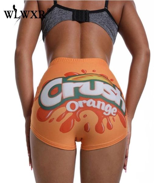 

print summer sweat biker shorts women fitness high waist candy female bodycon gushers snack booty 2021 women039s1508144, White;black