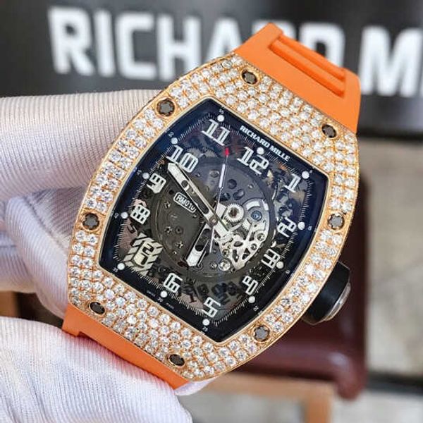 

richardmille pilot quartz wrist watches rm swiss watch series rose gold platinum full hollow rose gold rear diamond rm010 yi-luce yi-bnji yi