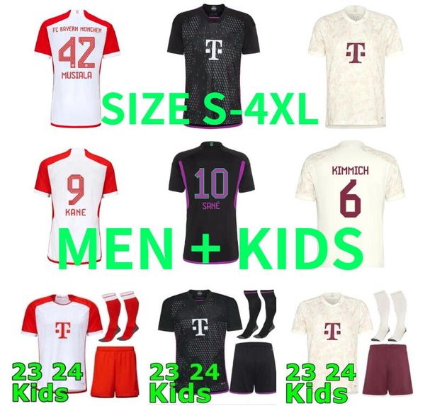

23 24 fc bayern soccer jerseys sane oktoberfest coman gnabry davies 2023 2024 munich summer tee kids kits sets football shirt remake fans p, Black;yellow
