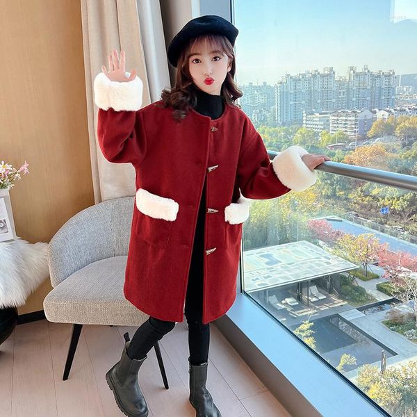 

Girls' Winter Jacket: Cozy Faux Fur, Perfect for Christmas and Beyond, Red