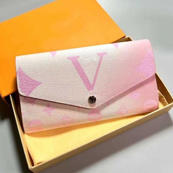 

designer bags leather wallet women sarah long purse card holder with original box