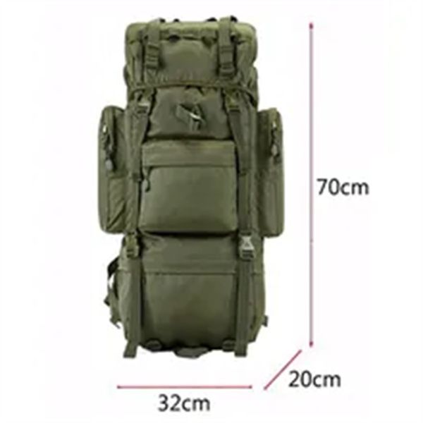 

70l large capacity military tactical backpack man climbing backpack oxford backpacks men's waterproof travel bag, Black