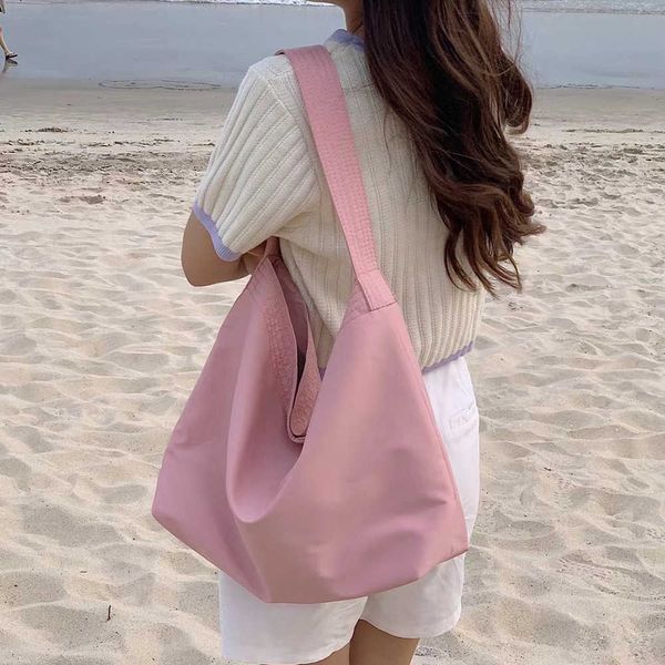 

totes casual versatile large capacity canvas bag simple solid color korean new product lazy style one shoulder oblique straddle tote women