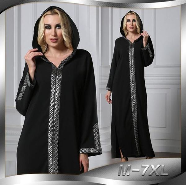 

adogirl 2019 new side slits hooded dubai muslim abaya maxi dress autumn long sleeve islamic women kaftan plus size moroccan robe j6948876, Red