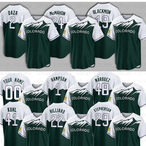 

colorado 19 charlie blackmon rockies baseball jerseys 24 ryan mcmahon 2 yonathan daza 48 german marquez 23 kris bryant german marqueza conno, Blue;black