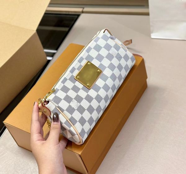 

louls vutt designer bag designer crossbody bag shoulder bag fashion white checkerboard genuine leather material chain bag luxurys handbags w