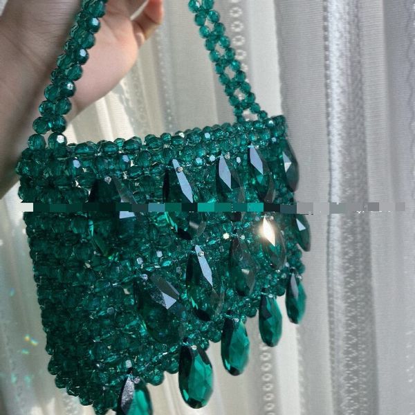 

evening bags fish fillet beaded handmade bag acrylic water drop beads woven scale pendant ins handbag dropping 230814
