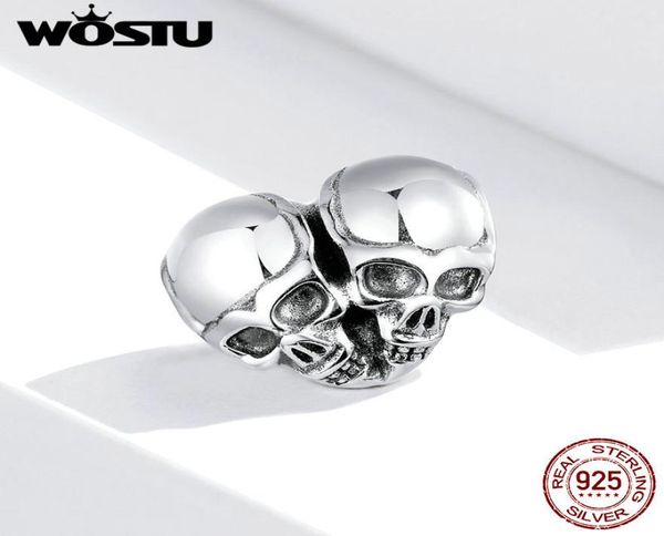 

wostu 2020 new heart skulls charm bead fit original pandora charms sterling silver 925 bracelet jewelry for women diy making q05311747144, Black