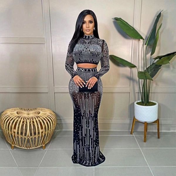 

new dress women's ball dress evening dress elegant drill skirt suit, Black;gray