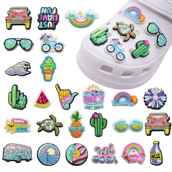 

anime holiday charms wholesale childhood memories summer beach funny gift cartoon charms shoe accessories pvc decoration buckle soft rubber, Blue