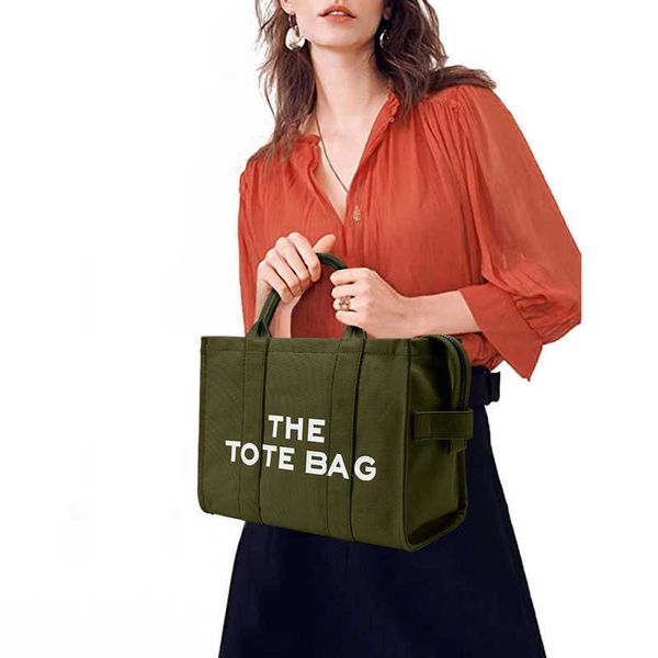 

fashion tote women's bag large capacity shoulder bag simple messenger bag casual letter canvas bag
