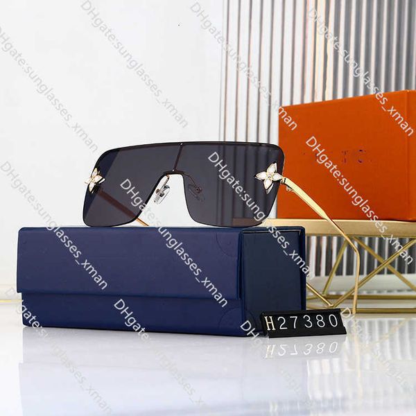 

fashion designer cool sunglasses 2023 new one-piece women's glasses printing slimming uv protectionkvjr, Black
