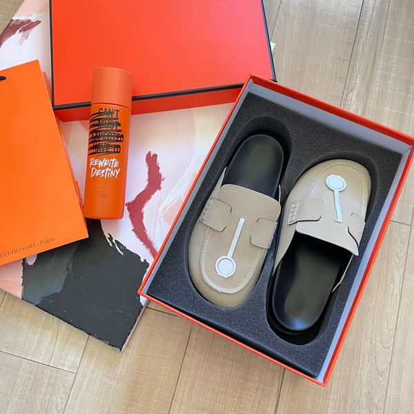 

luxurys designer shoe classic letter h slide slipper go mule clogs sandal boston sliders womens wrapped toe slippers beach suede flat heel m, Black