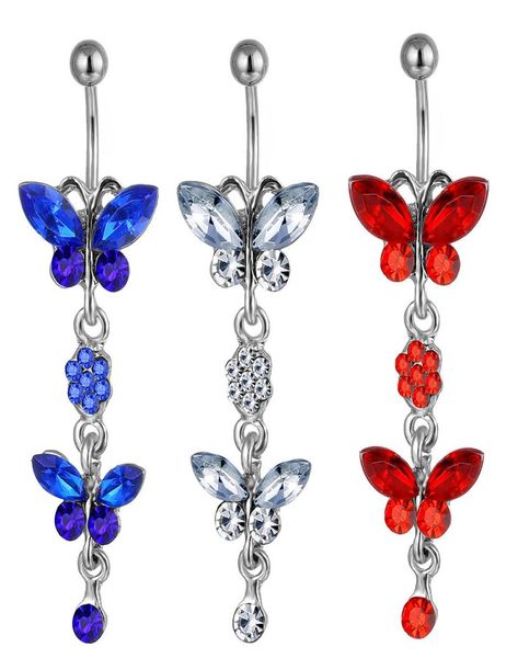 

d0090 bowknot belly navel ring mix colors01234567895680856, Silver