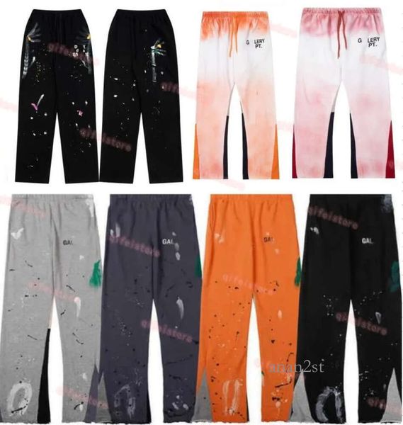 

2023 mens designer pants galleries pants depts sweatpants letter print mens womens couple loose versatile casual pants straight vintage, Black