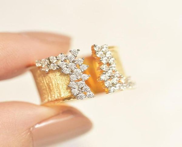 

cluster rings uilz luxury female white zircon stone ring gold color big engagement charm crystal round wedding for women1085980, Golden;silver