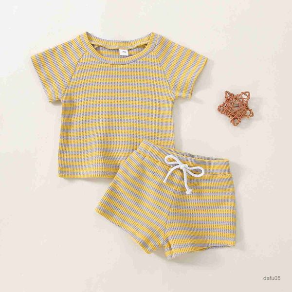 

clothing sets 2021-11-22 lioraitiin 0-24m infant baby girl 2pcs summer clothing set short sleeve striped shirt shorts 3colors r230814, White