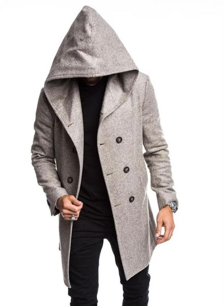 

2019 men039s wool coat autumn winter trench coat cotton casual men overcoat mens coats and jackets s3xl27609224623, Black