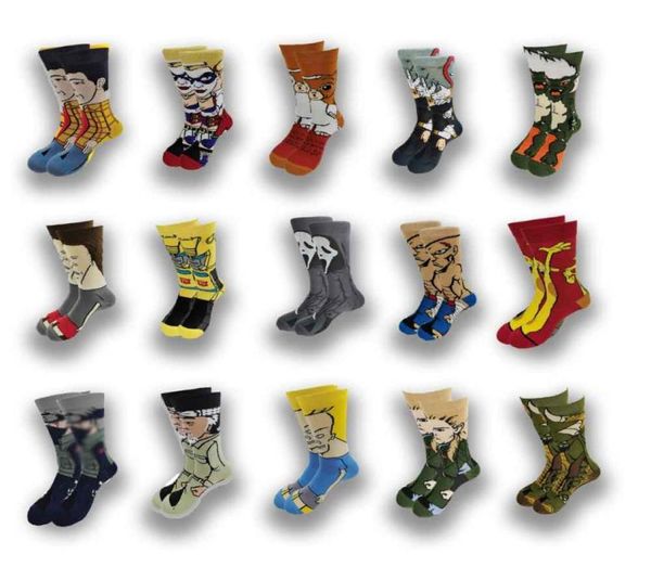 

men039s socks fashion funny women039s personality anime cartoon skarpety sewing pattern3636901, Black