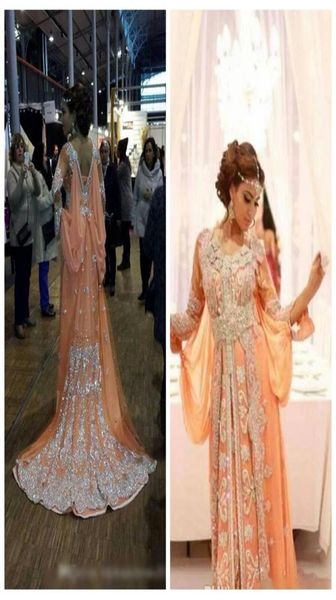 

2016 peach arabic fashion kaftan evening dresses long robe caftan silver beaded shiny caftan backless robe evening dresses sal4583687, Black;red
